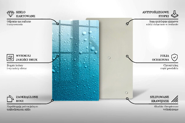 Steklena podloga za rezanje Kapljice vode