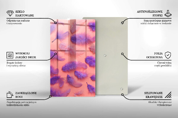 Steklena podloga za rezanje Puhasto perje