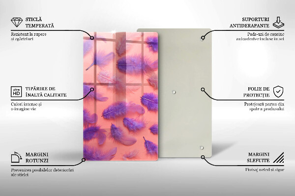 Steklena podloga za rezanje Puhasto perje