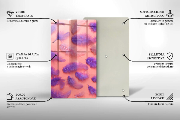 Steklena podloga za rezanje Puhasto perje