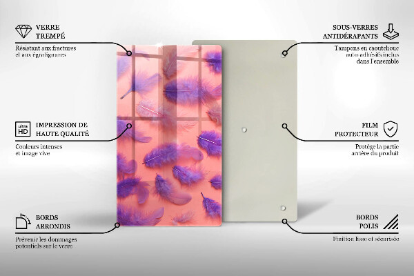 Steklena podloga za rezanje Puhasto perje