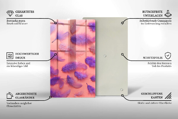 Steklena podloga za rezanje Puhasto perje