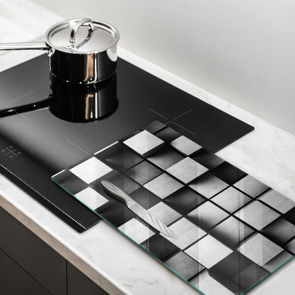 Steklena podloga za rezanje Abstraktni 3D kvadrati