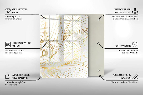 Steklena podloga za rezanje Abstraktni 3D kvadrati