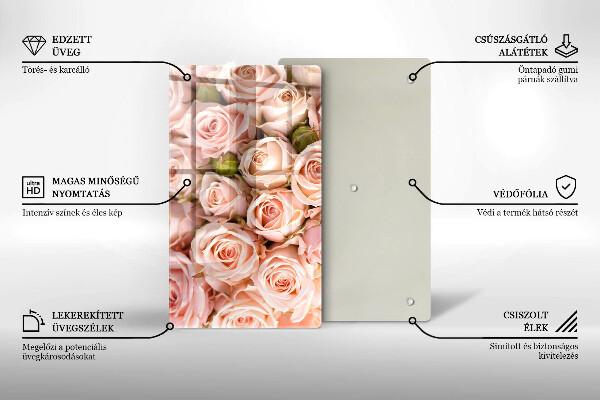 Steklena podloga za rezanje Šopek nežnih vrtnic