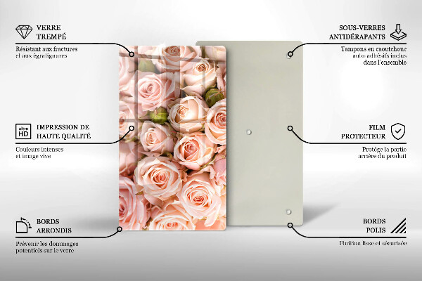 Steklena podloga za rezanje Šopek nežnih vrtnic