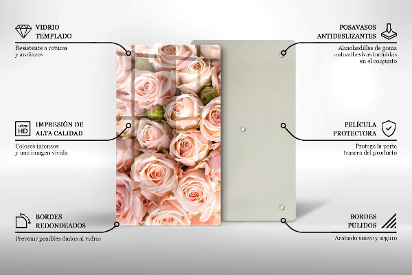 Steklena podloga za rezanje Šopek nežnih vrtnic