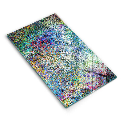 Steklena podloga za rezanje Barvita črtna abstrakcija