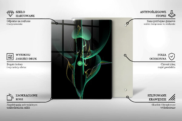 Steklena podloga za rezanje Barvita črtna abstrakcija