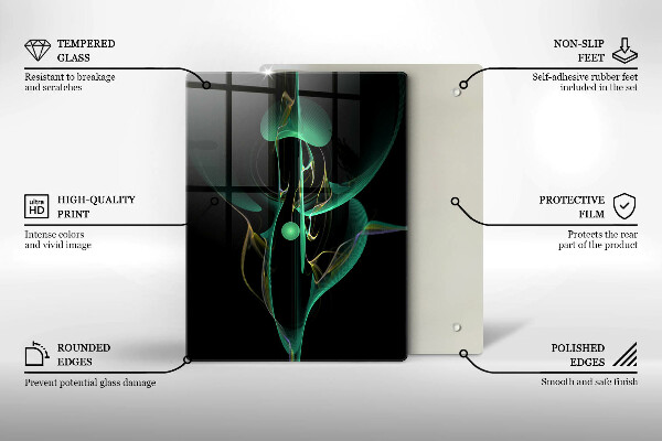 Steklena podloga za rezanje Barvita črtna abstrakcija