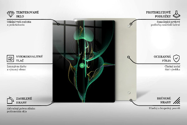 Steklena podloga za rezanje Barvita črtna abstrakcija