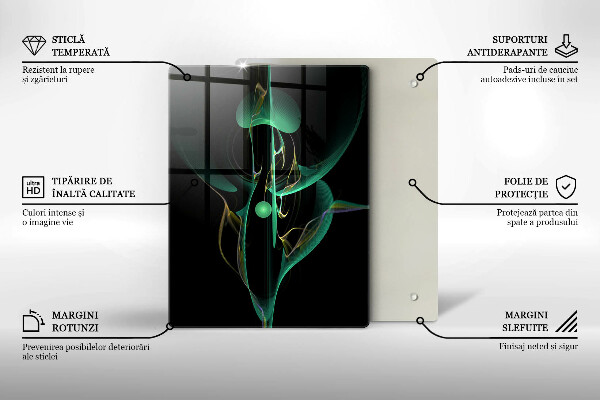 Steklena podloga za rezanje Barvita črtna abstrakcija