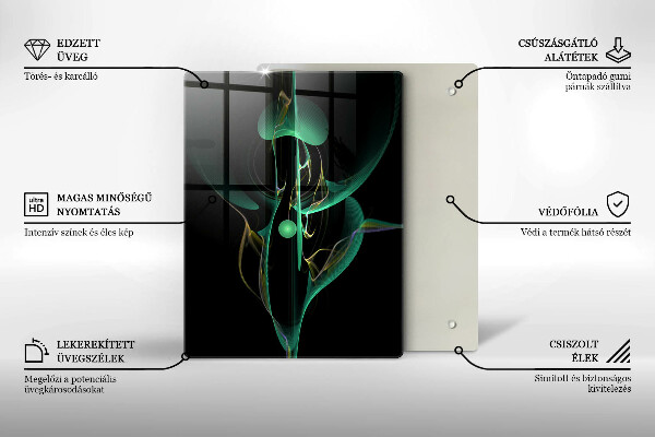 Steklena podloga za rezanje Barvita črtna abstrakcija