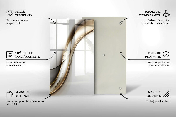 Steklena podloga za rezanje Abstrakcija mehkih linij