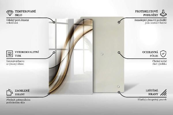 Steklena podloga za rezanje Abstrakcija mehkih linij