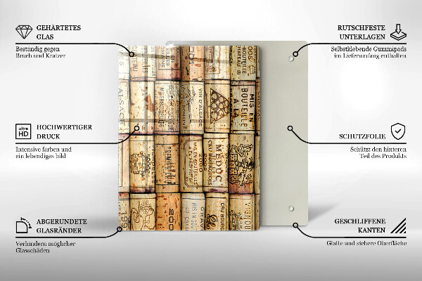 Steklena podloga za rezanje Abstrakcija mehkih linij