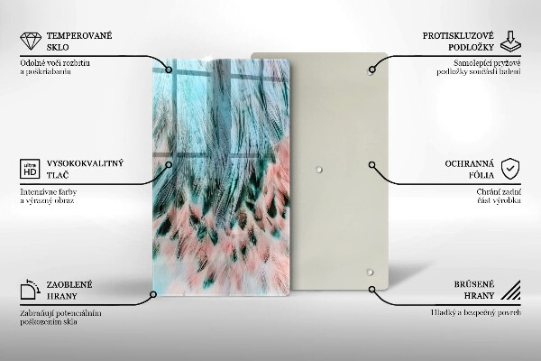 Steklena podloga za rezanje Boho ptičje perje