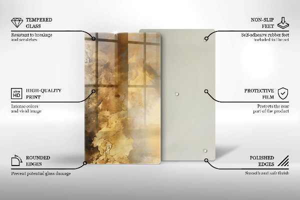 Steklena podloga za rezanje Bogata tekstura