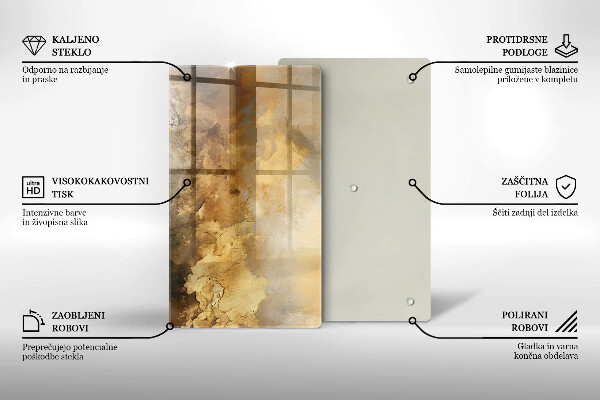 Steklena podloga za rezanje Bogata tekstura