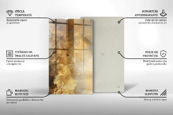 Steklena podloga za rezanje Bogata tekstura