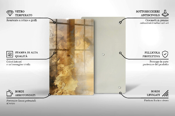 Steklena podloga za rezanje Bogata tekstura