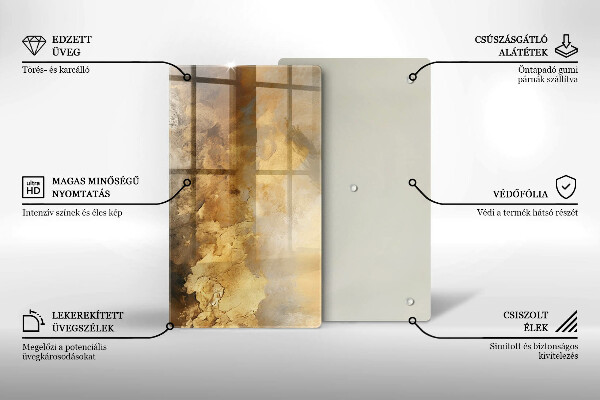 Steklena podloga za rezanje Bogata tekstura