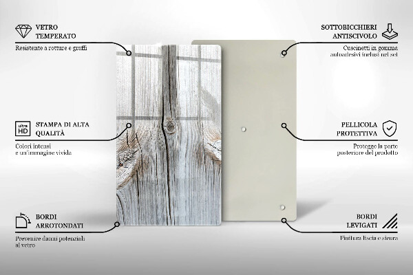 Steklena podloga za rezanje Svetla lesena struktura