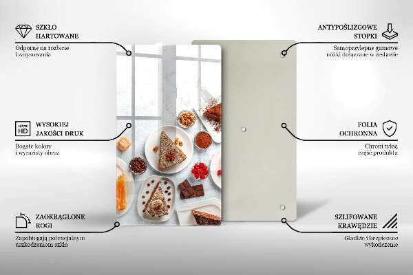 Steklena podloga za rezanje Sladkost torte