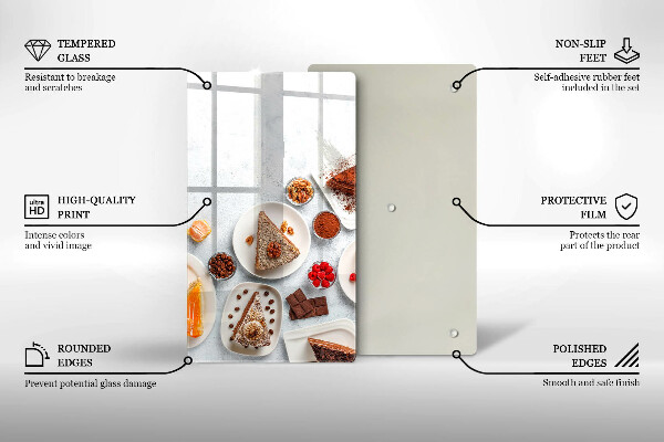 Steklena podloga za rezanje Sladkost torte