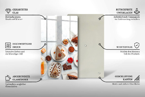 Steklena podloga za rezanje Sladkost torte