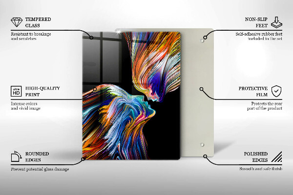 Steklena podloga za rezanje Modre rože