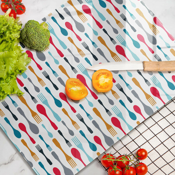 Steklena podloga za rezanje Ilustracija žlice