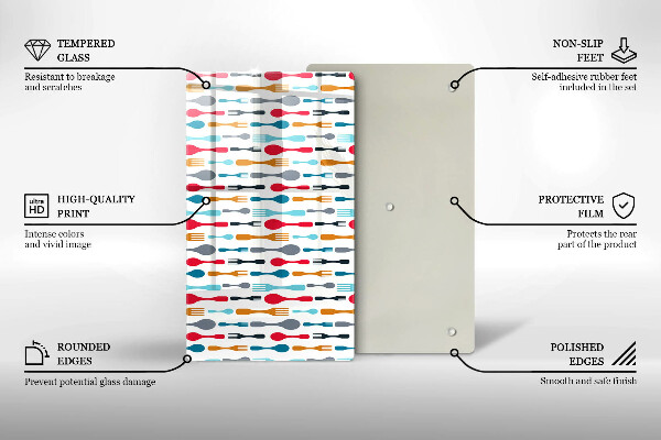 Steklena podloga za rezanje Ilustracija žlice