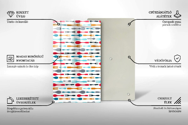 Steklena podloga za rezanje Ilustracija žlice