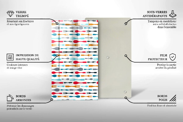 Steklena podloga za rezanje Ilustracija žlice