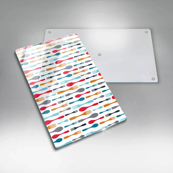 Steklena podloga za rezanje Ilustracija žlice