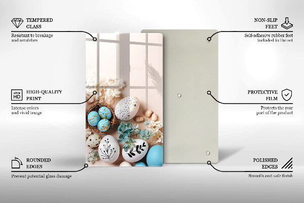 Steklena podloga za rezanje Velikonočni okraski