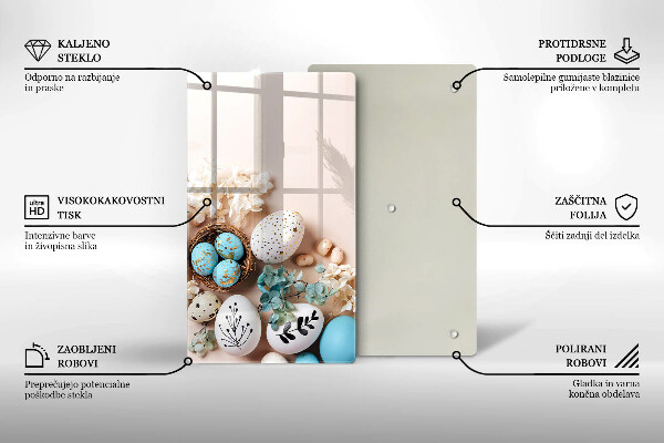 Steklena podloga za rezanje Velikonočni okraski