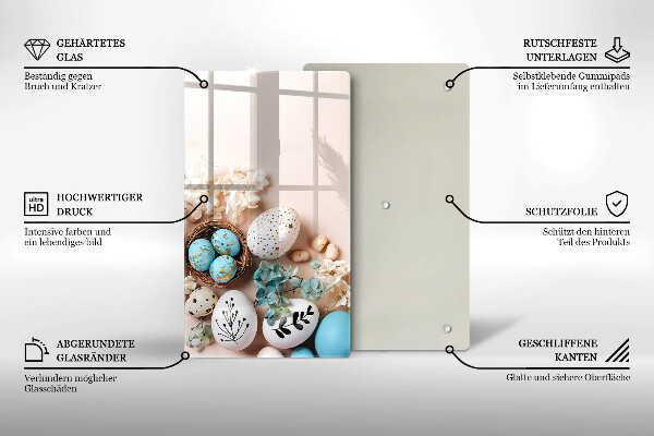 Steklena podloga za rezanje Velikonočni okraski
