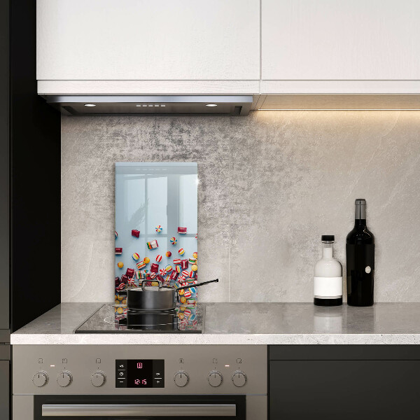 Steklena podloga za rezanje Pisani bonboni