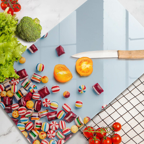 Steklena podloga za rezanje Pisani bonboni