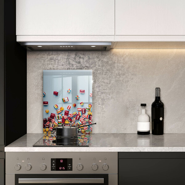 Steklena podloga za rezanje Pisani bonboni