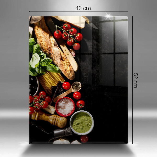 Steklena podloga za rezanje Italijanske sestavine in začimbe