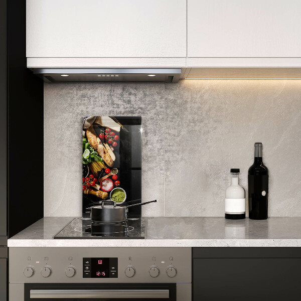 Steklena podloga za rezanje Italijanske sestavine in začimbe