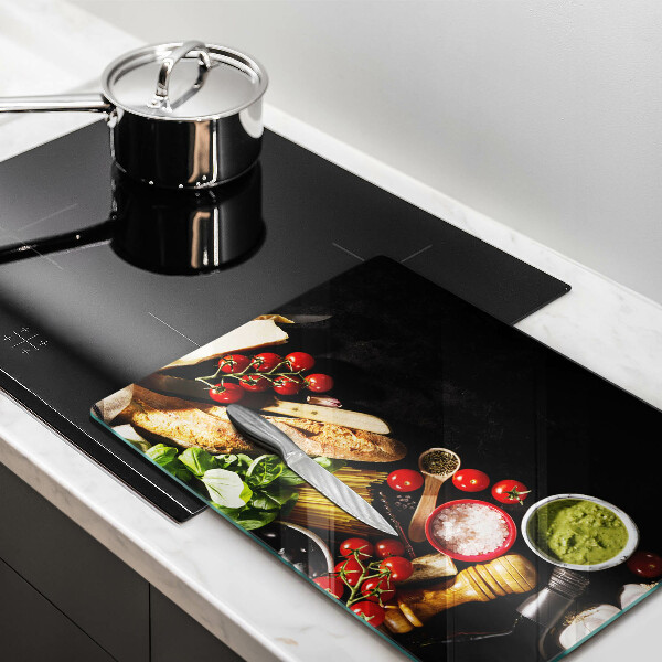 Steklena podloga za rezanje Italijanske sestavine in začimbe