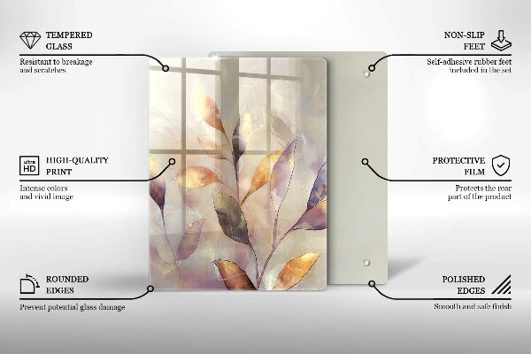 Steklena podloga za rezanje Zelenjava na mizi