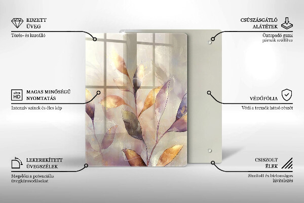 Steklena podloga za rezanje Zelenjava na mizi