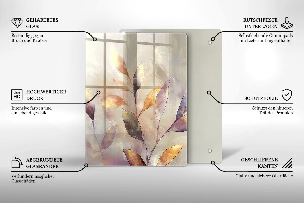 Steklena podloga za rezanje Zelenjava na mizi