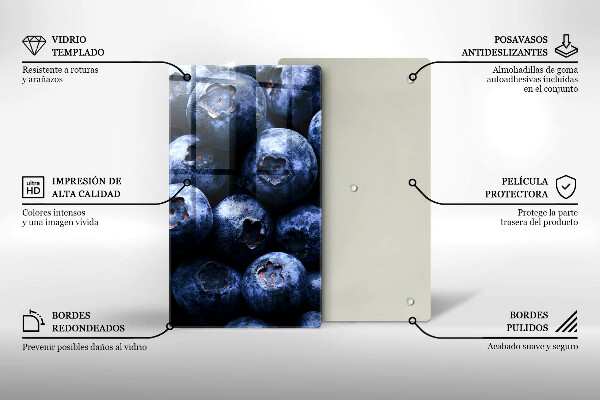 Steklena podloga za rezanje Jagode od blizu