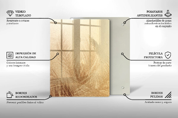 Steklena podloga za rezanje Orehi na belem ozadju